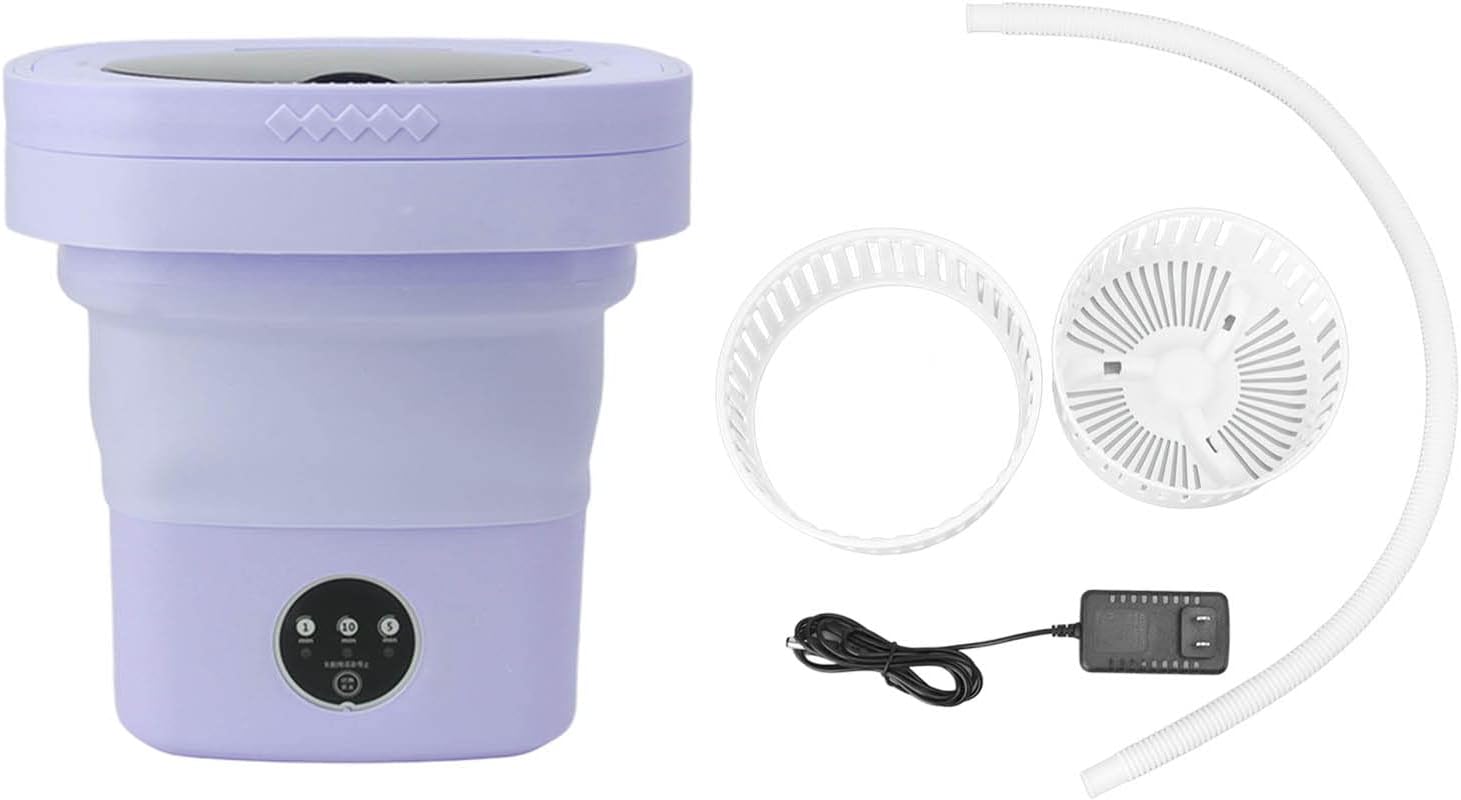 Portable Washing Machine, 6.5L Washing Machine Folding Portable Automatic Deep Cleansing Wash and Dry Washer with Water Tube 100‑240V()