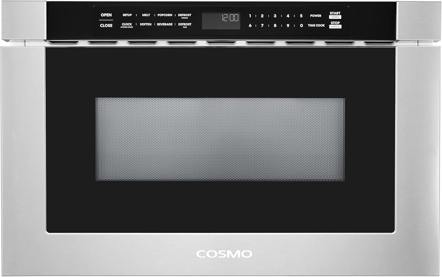 COSMO COS-12MWDSS-NH 24 in. Haven Collection 1.2 cu. ft. Built-in Microwave Drawer, Touch Controls, Defrosting Rack in Stainless Steel