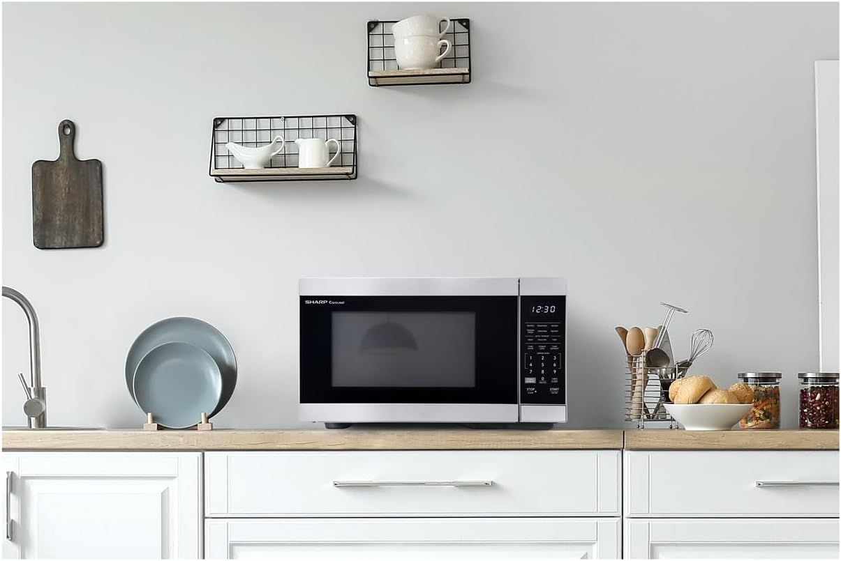 SHARP Countertop Microwave Oven Compatible with Alexa Orville Redenbacher's Certified with Removable 12.4