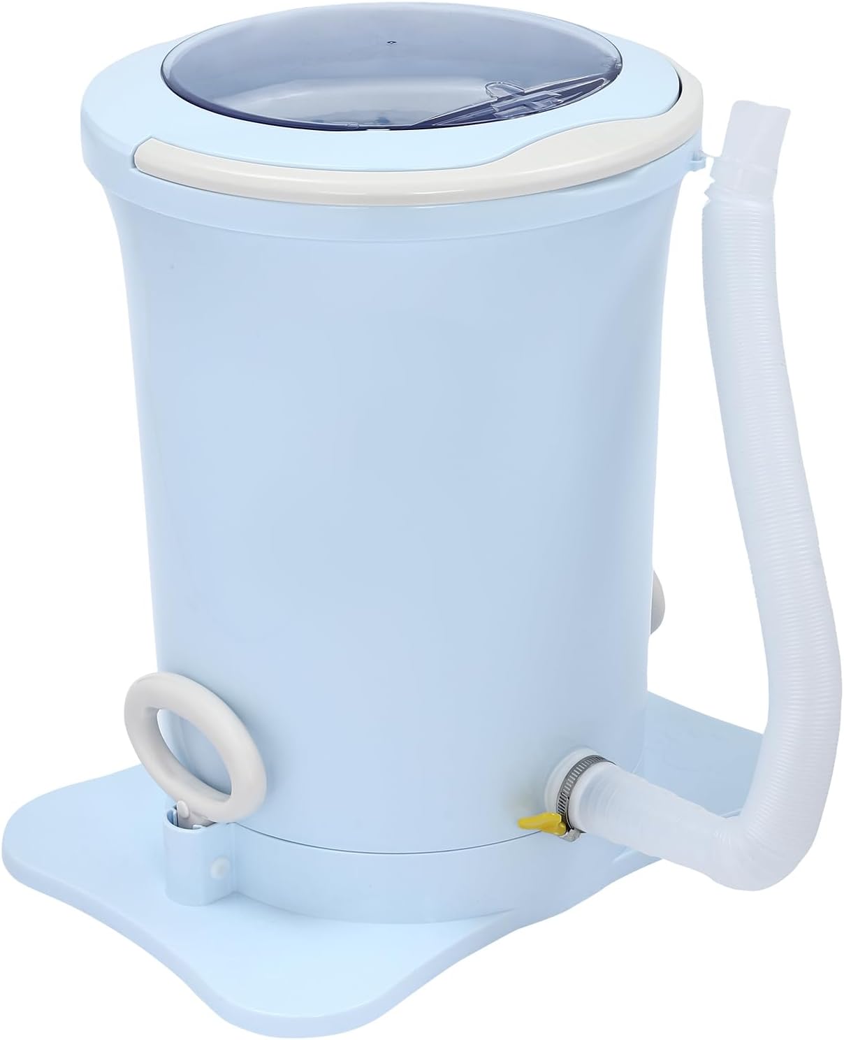 Manual Clothes Dehydrator 12L/3.17Gal Portable Mini Dryer Compact Spinner, Non-Electric Laundry Washing Machine with Drain Hole & Wide Pedal for Camping Traveling School Hotel (Blue)