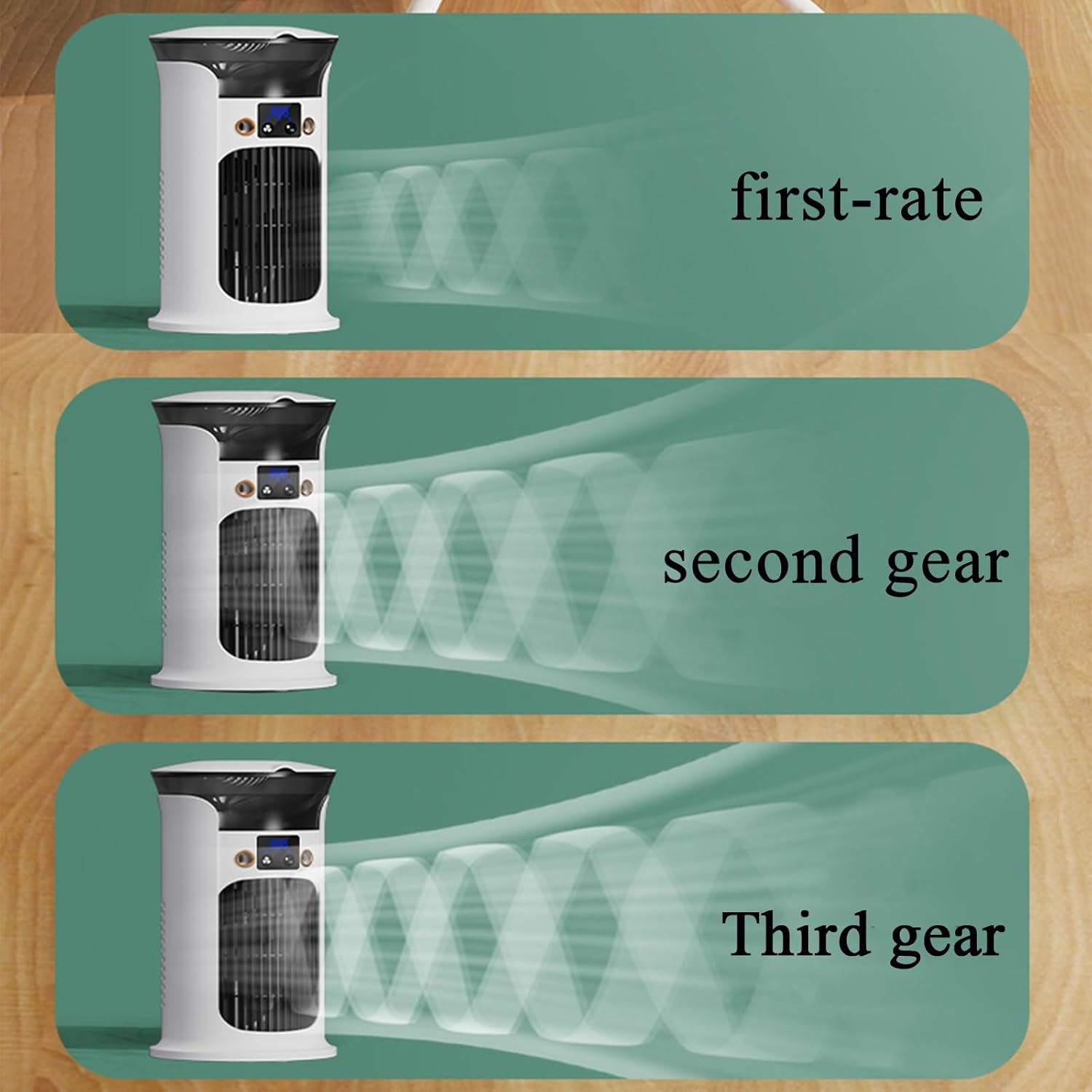 Portable Air Conditioner Ac Unit, 9” Evaporative Air Cooler, CoolingTower Fan For Bedroom, Outdoor, Indoor(White)