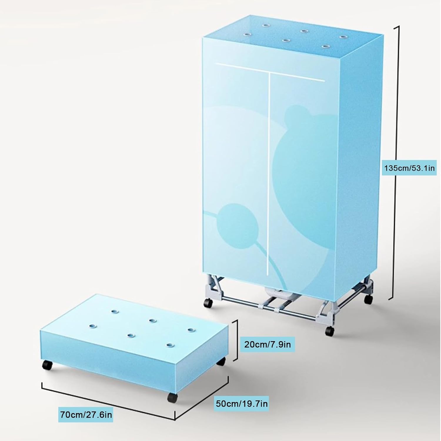 Clothes Dryer 220V/50Hz Foldable Portable Electric Household Folding Clothes Dryer,Rotary Button Adjustable Timer,Low Noise,Suitable for Home,Laundry Room and Apartment