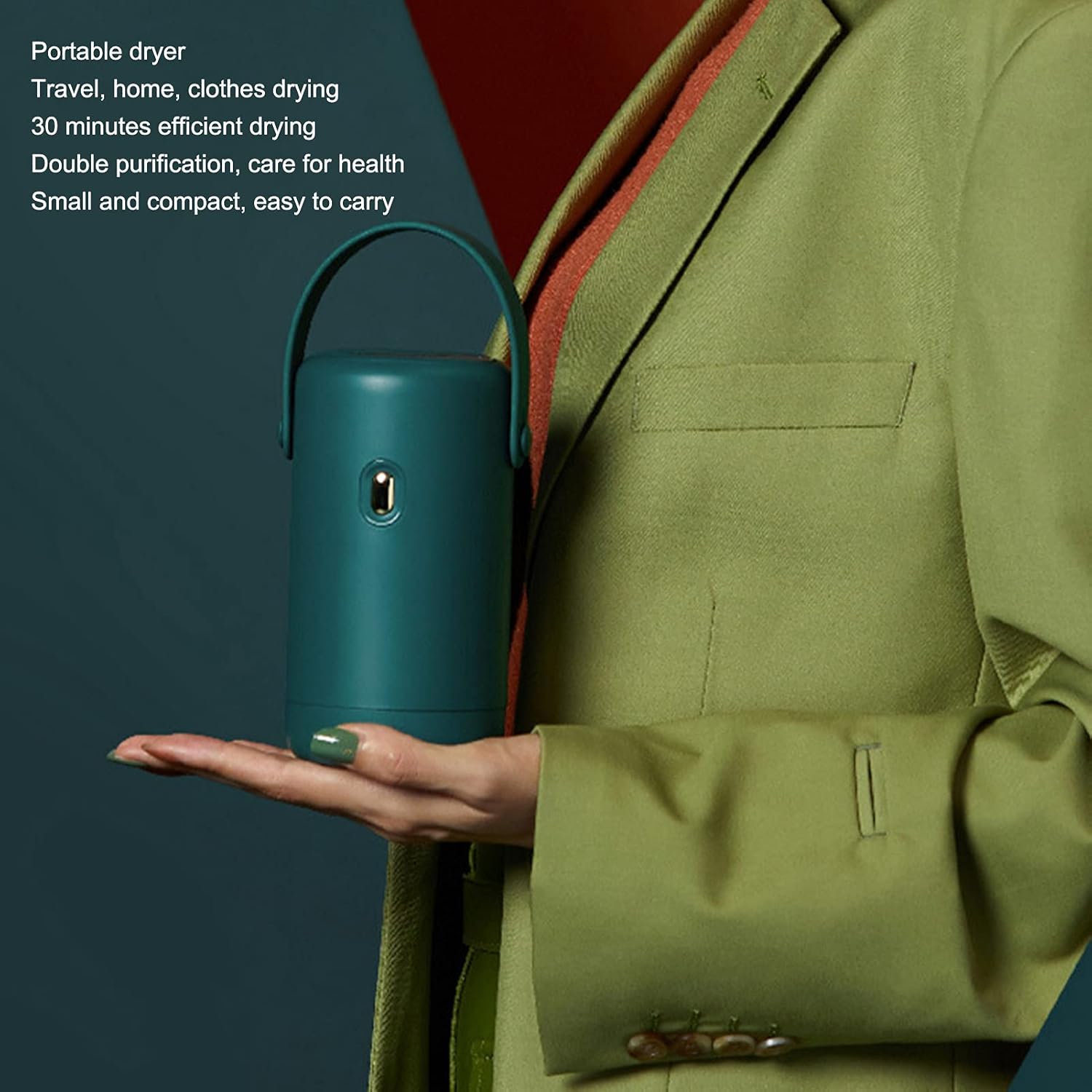 Clothes Dryer, Mini Portable Electric Dryer Machine 2 Gears Adjustable 5L Capacity for Ladies Underwear/Gym Clothes/Socks/Panties, Travel Size Smart Dryer for Home Apartments Dorm Camping(Green)