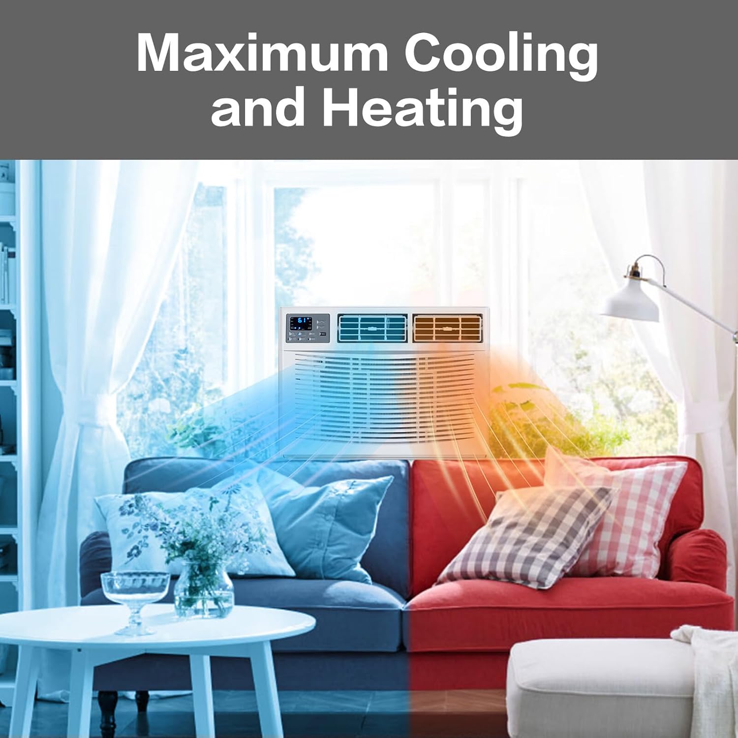 ROVSUN 23200 BTU Air Conditioner Window Unit with Heat, 4-in-1 Window AC Unit Cooler, Heater, Dehumidifier & Fan with Timer, Remote Control & Installation Kit for Rooms up to 1500 Sq. Ft, 208/230V