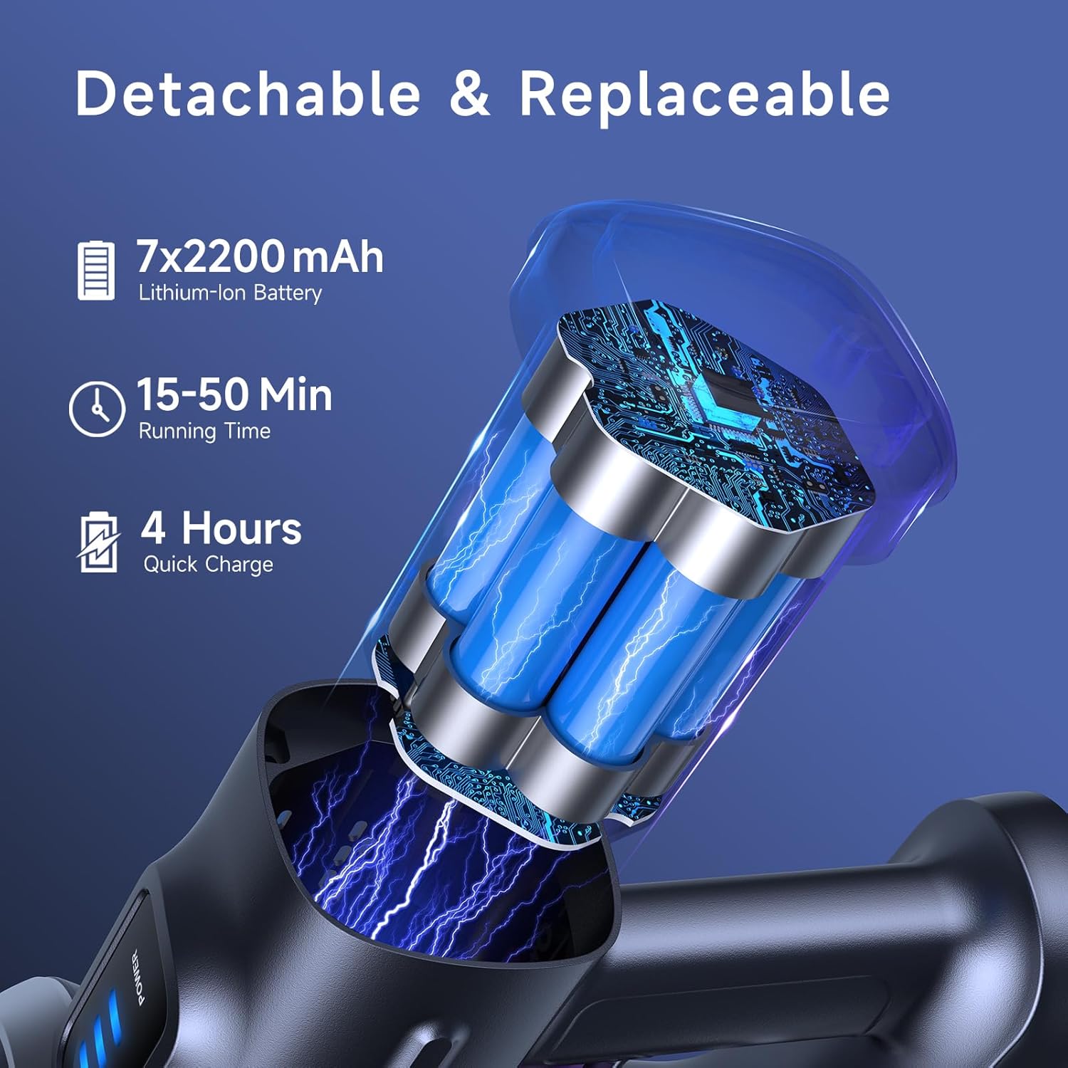 Lubluelu Cordless Vacuum Cleaner,25000Pa Cordless Stick Vacuum with 235W Brushless Motor, 50min Runtime, Detachable Battery, Self-Standing Vacuum for Hard Floor, Carpet, Pet Hair