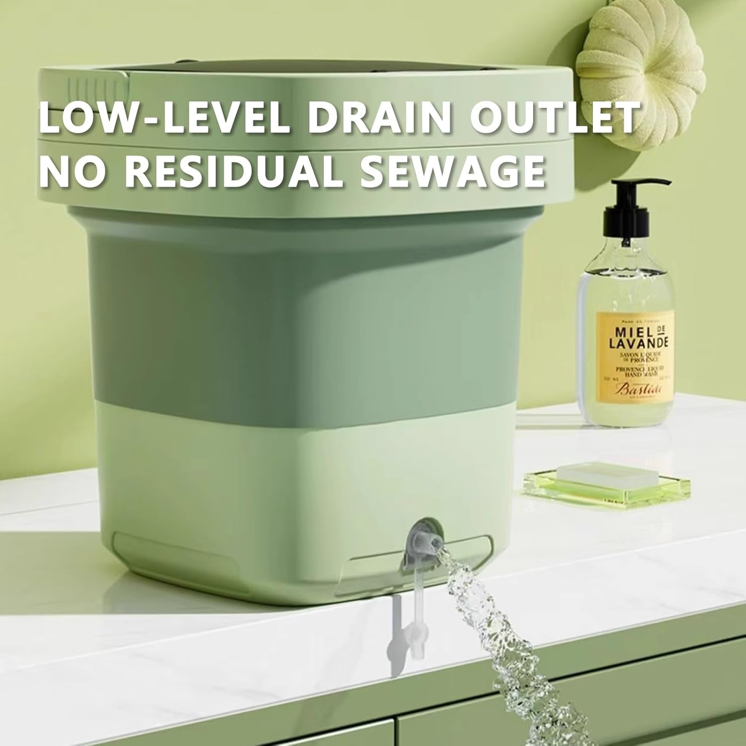 14L Portable Mini Washing Machine Foldable Washer for Underwear Small Clothes Ideal for Apartments Dormitories Hotels Travel Small Washing Machine Underwear Washing Machine(Green)