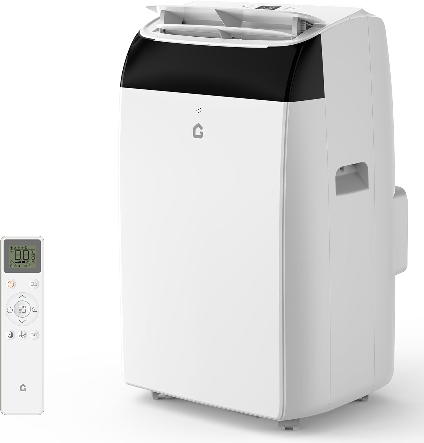 12000 BTU Portable Air Conditioner, 3-In-1 Portable AC Unit with Dehumidifier & Fan, Quiet Room Air Conditioner Cools Up to 550 Sq.Ft., Remote, Installation Kits, Auto Swing, 3 Speed, Timer, White Top