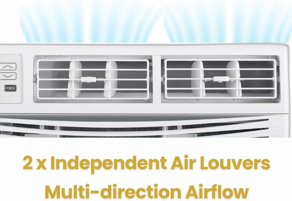 12,000 BTU Window Air Conditioner, Cools Up to 550 Sq. Ft., Quiet Operation, Cool/Fan/Dry Modes, Digital Display, Remote Control, Easy Install & 2-Year Warranty