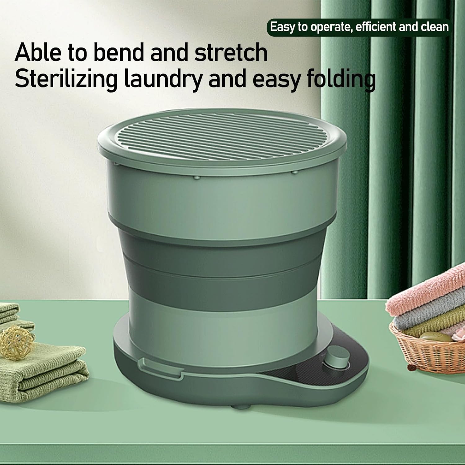 DELURA Portable Washing Machine-Foldable Mini Small Washer for Washing Underwear or Small Items, Suitable for Apartment, Laundry, Camping, RV, Travel (Color : A)