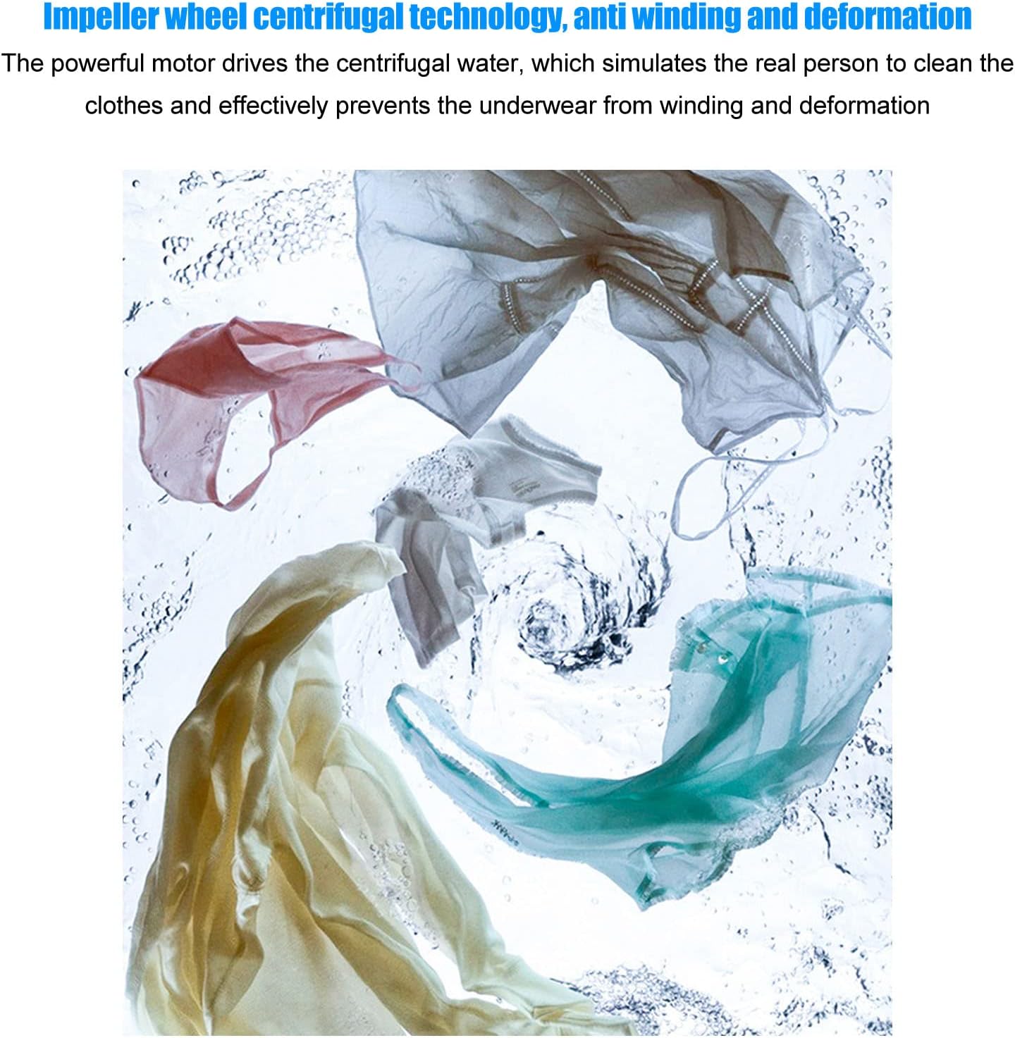 Septpenta 3.8L Portable Washing Machine with Impeller Centrifugal Technology and Noise Reduction Design, USB Rechargeable 18W Smart Timer Mini Washing Machine for Socks Underwear Baby