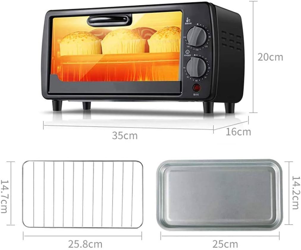 oven mini oven air fryer oven Mini Oven 9L,and 600 W Power Adjustable Temperature 0-230 ℃ and 60 Minute Timer 3-Layer Household Baking Electric Oven Happy Life Toaster Oven Air Fryer,