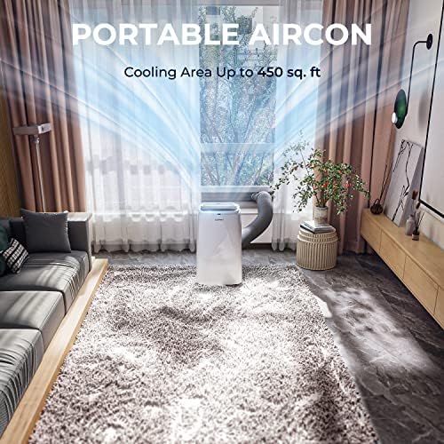 ARLIME Portable Air Conditioners, 12000 BTU 3-in-1 AC Unit w/Fan & Dehumidifier Cools up to 450 sq.ft, Digital Display & Remote Control, Air Conditioner w/Window Kit for Home Office, Dorm, Bedroom