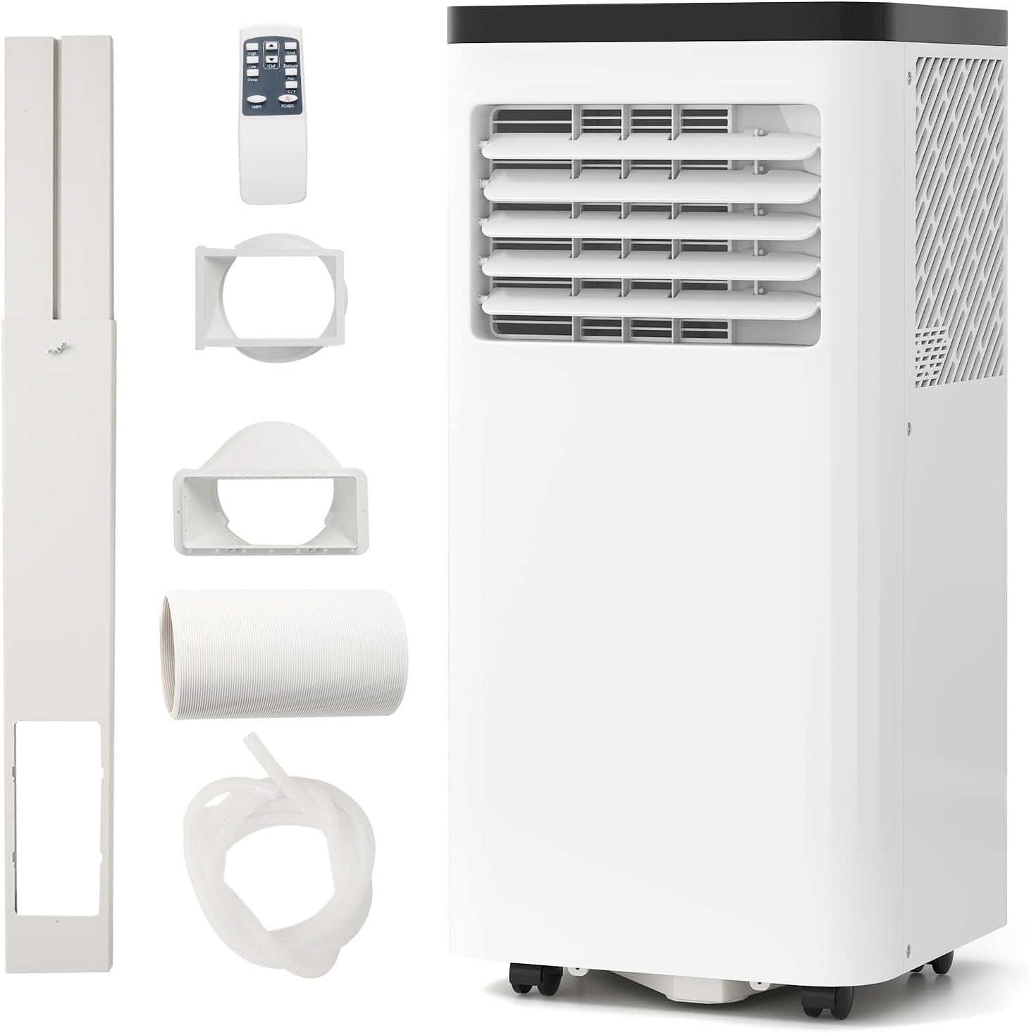 DORTALA Portable Air Conditioner 8000 BTU, 3-in-1 AC Unit with Remote Control, Dehumidifier, 24H Timer, Window Kit, Stand Up AC for 350 Sq.FT Bedroom, Dorm