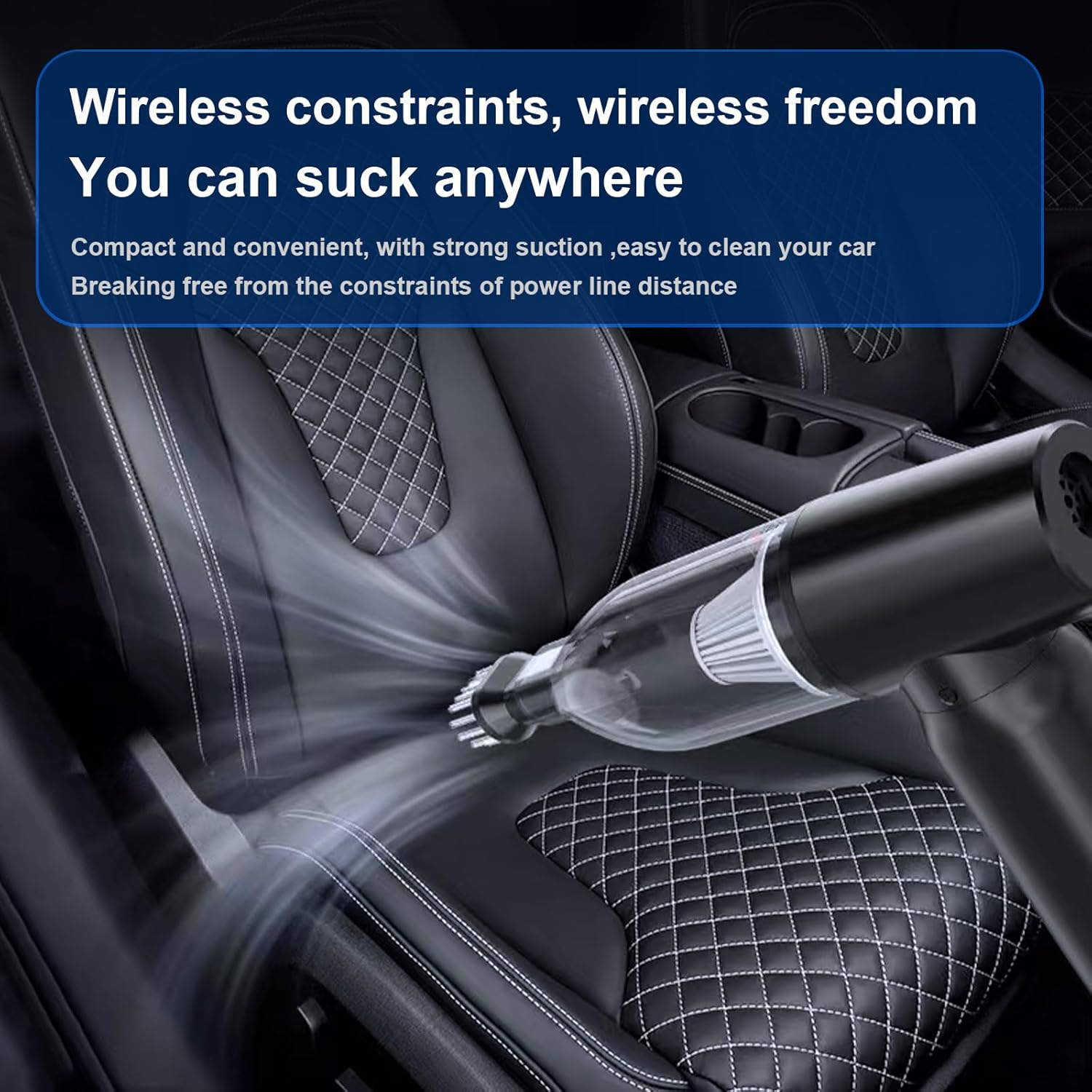 Black 20000PA Automobile Vacuum Cleaner, Powerful Car V-acuum Cleaner,40 Minutes Runtime,4 in 1 Ultra-Light Mini Cordless Vacuum Cleaner for Home,Car,Travel