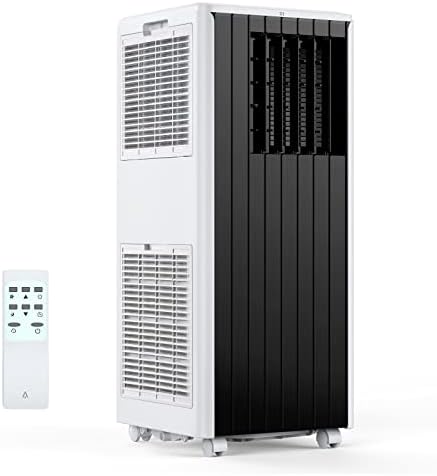 Portable Air Conditioner 8000 BTU, 4-in-1 Portable AC with Fan, Dehumidifier & Sleep Mode, Portable Floor AC Units for Room Cooling Up to 350sq.ft, Stand Up Air Conditioners with Remote Control, Black