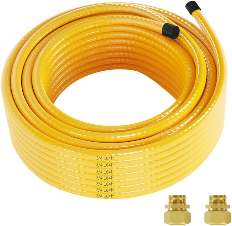 Propane Pipe Conversion Kit Grill Hose with 2 Male Adapter Fittings Propane Grill Conversion Kit,164FT 3/4