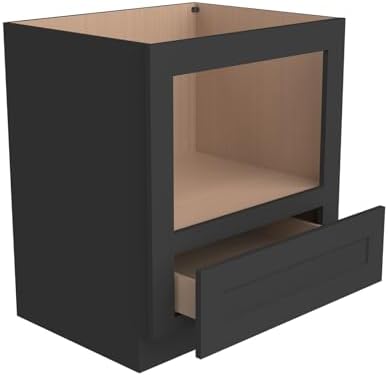Microwave Base Cabinet – Solid Wood Shaker Style Kitchen Storage Base Unit with Drawer & Soft-Close Doors, RTA Pantry Cupboard for Dining Room, Coffee Bar 30