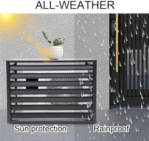 Aluminum Ac Unit Covers Outdoor, Privacy Screens Fence Panels for Air Conditioners Trash Bins, Isolate Pets, Fallen Leaves, Anti Theft(Brown,110cm)