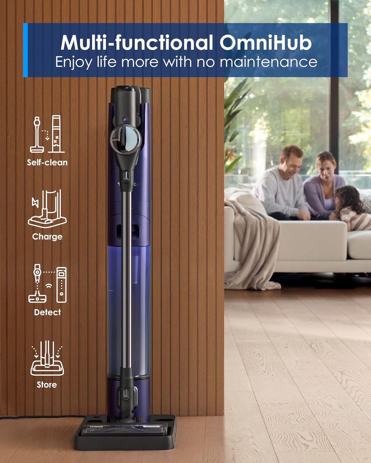 Tineco Cordless Vacuum Cleaner, Lightweight Stick Vacuum with Powerful Suction, ZeroTangle Brush with 3L Auto Dust Base for Hard Floor, Carpet & Pet Hair Pure ONE Station Furfree