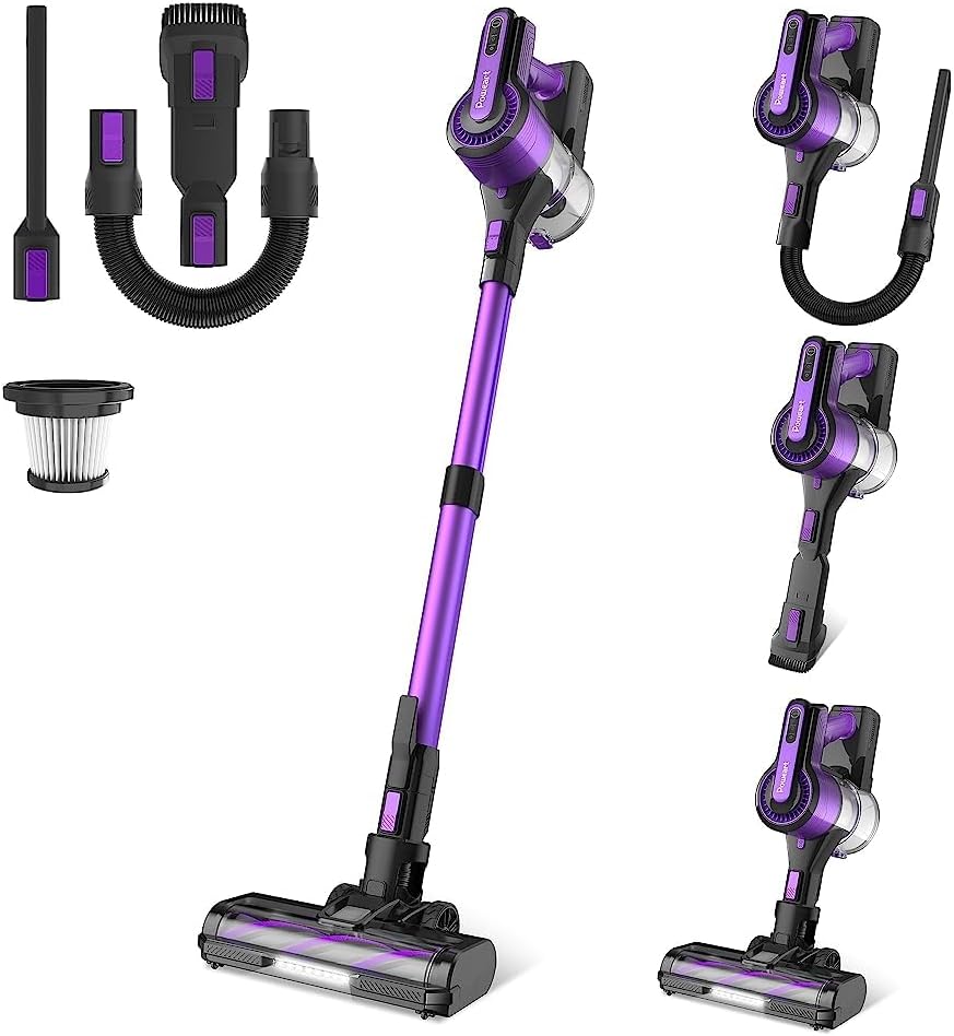 V870 Cordless Stick Vacuum Cleaner for Home, 30KPa Suction Power, 40mins Runtime, 8-in-1 Lightweight Handheld Vacuum for Carpet Hard Floor Pet Hair