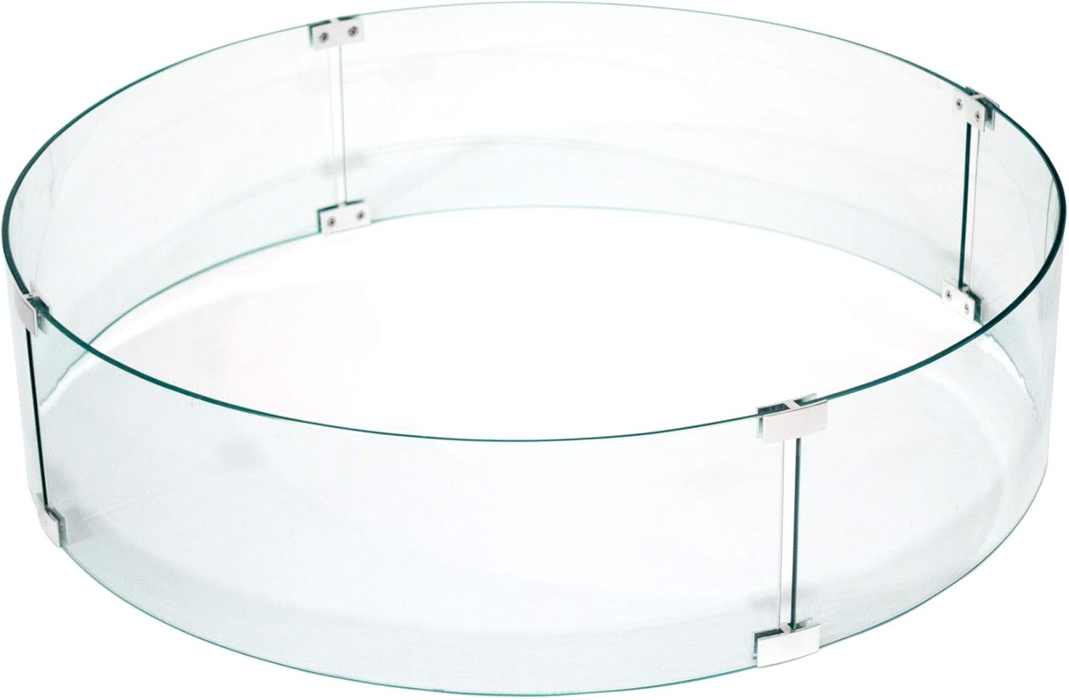 AMS Fire Pit Table Round Tempered Glass Wind Guard 42