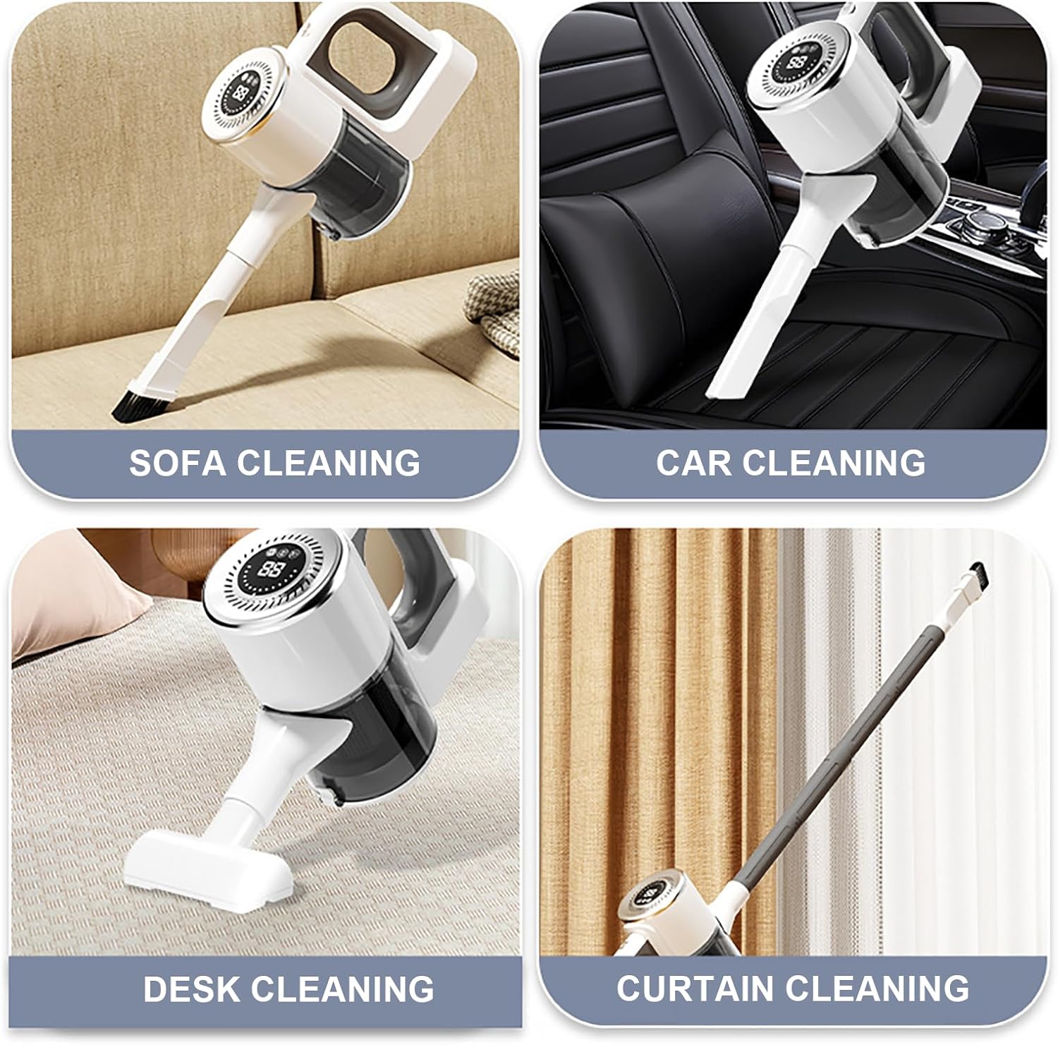 Cordless Stick Vacuum Cleaner, 50 Minutes Runtime, Rechargeable, Tangle-Resistant Design for Carpet, Hard Floor, Pet Hair