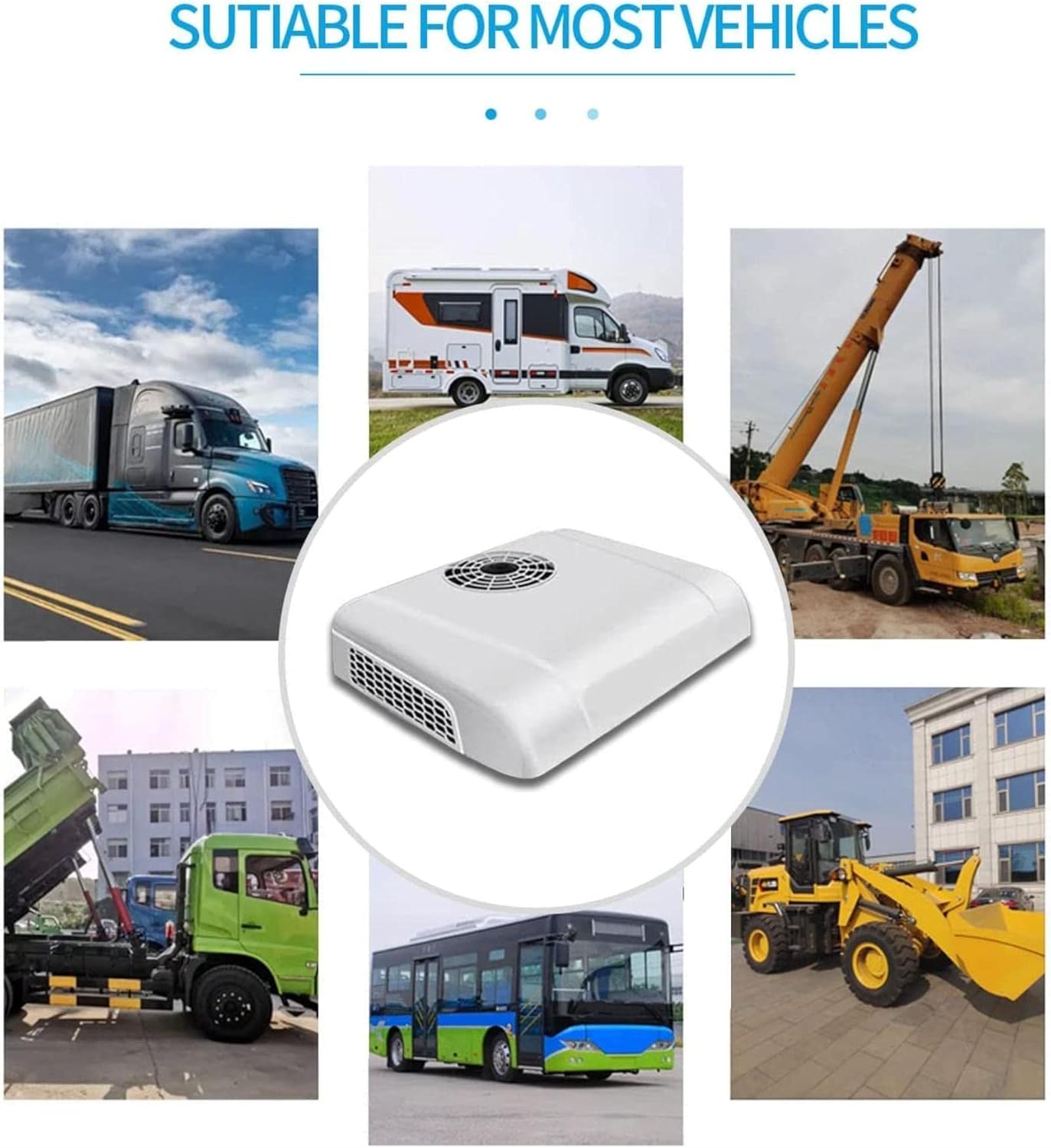 Air Conditioner, DC 12 V, Electric Air Conditioner, Parking Air Conditioner, Suitable for Trucks Motorhomes Trailers, Buses Motorhomes, Vans