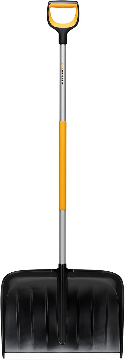 Fiskars Snow Plough for Large Amounts of Snow, X-Series, Length: 153.5 cm, Aluminium/Polymer, Black/Orange/Grey, 1057178