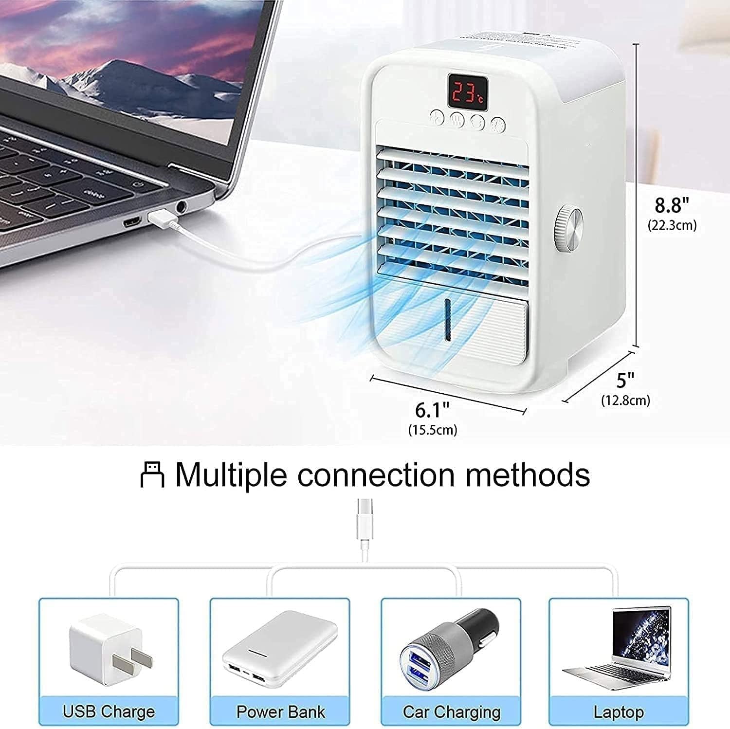 Portable Air Conditioner Fan - Air Cooler Fan, Portable Desktop Cooling Fan, Personal Table Air Conditioner Fan, Ideal for Desktop Office Small Room Dorm