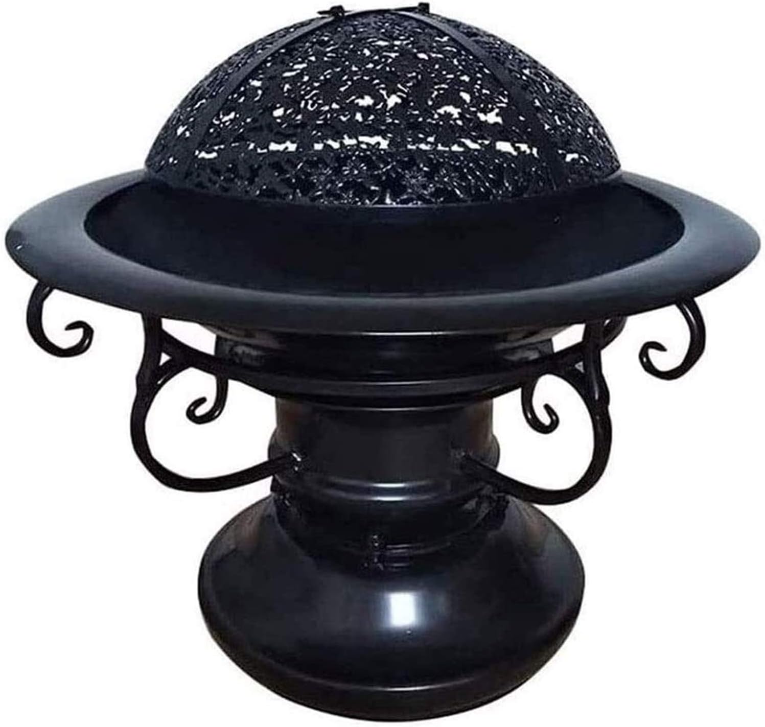 Fire Pit Fire Pits Outdoor Wood Burning Outdoor Fire Pits Metal Garden Fire Pit Basket Heater Log Wood Charcoal Burner Brazier Grill Stove for d with Cover BBQ Cooking for Outside Cam