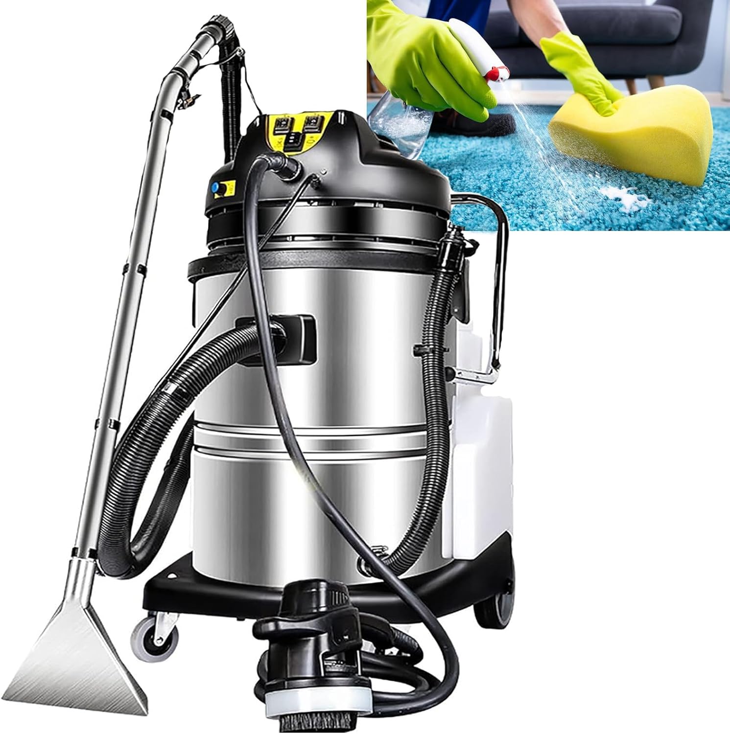 Commercial Carpet Cleaner for Wet Dry,Commercial Carpet Cleaning Machine,Commercial Carpet Ex-tractor Machine,Vacuum Cleaner,for Carpets, Sofas,30L
