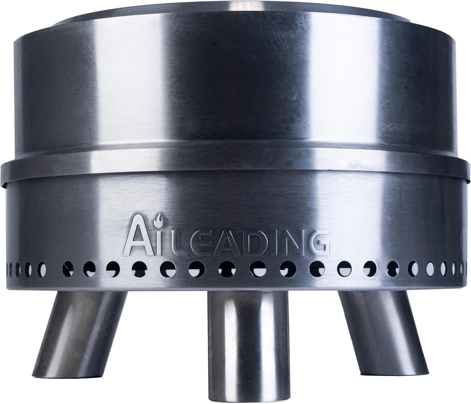 20 Inch Smokeless Fire Pit with Removable Ash Pan, Fire Pits for Outside Wood Burning, Portable Bonfire Outdoor Firepit, Bag & Poker Included, Stainless Steel, Camping Backyard (9KG) (No Legs)