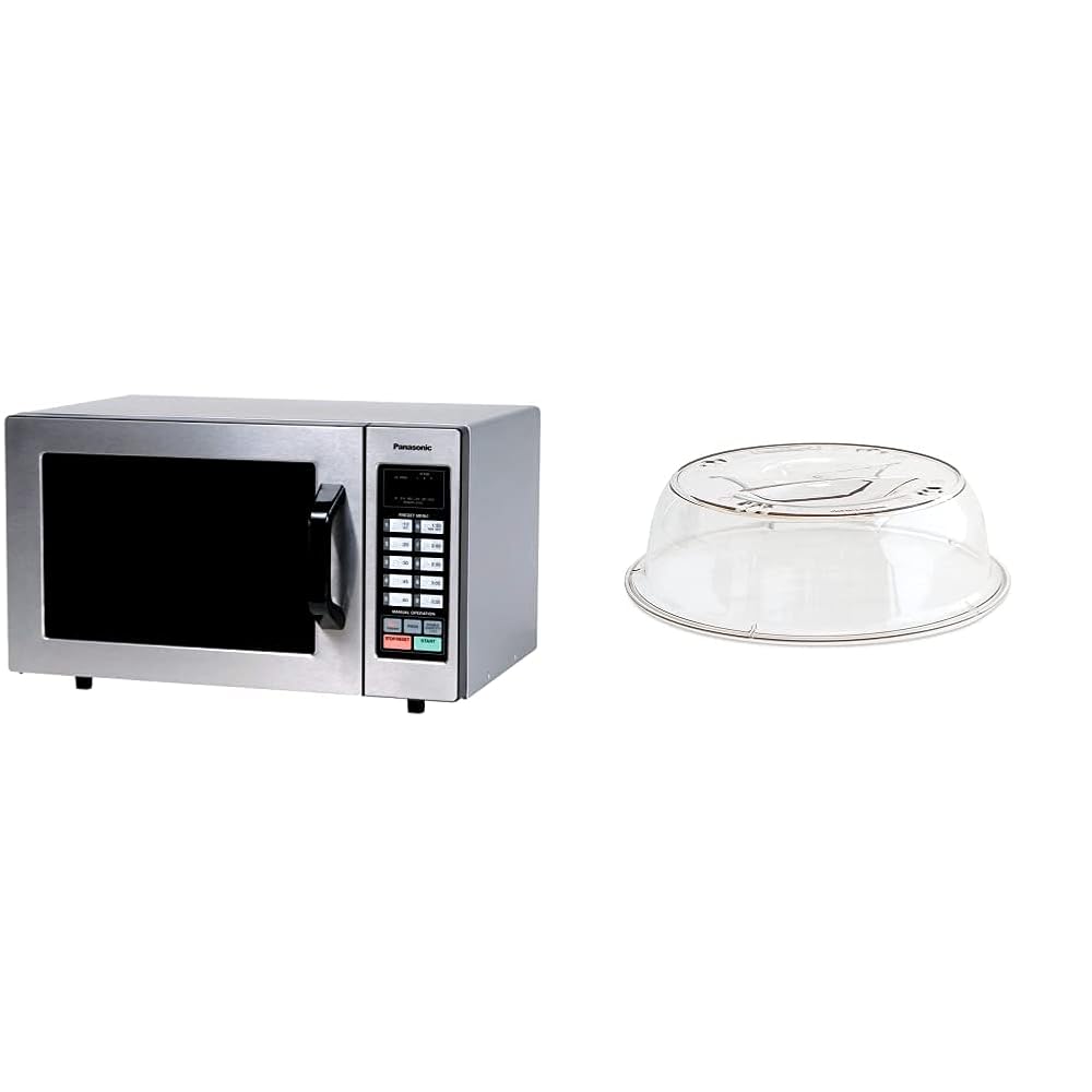 Panasonic 1000W Commercial Microwave Oven With Nordic Ware Deluxe Plate Cover