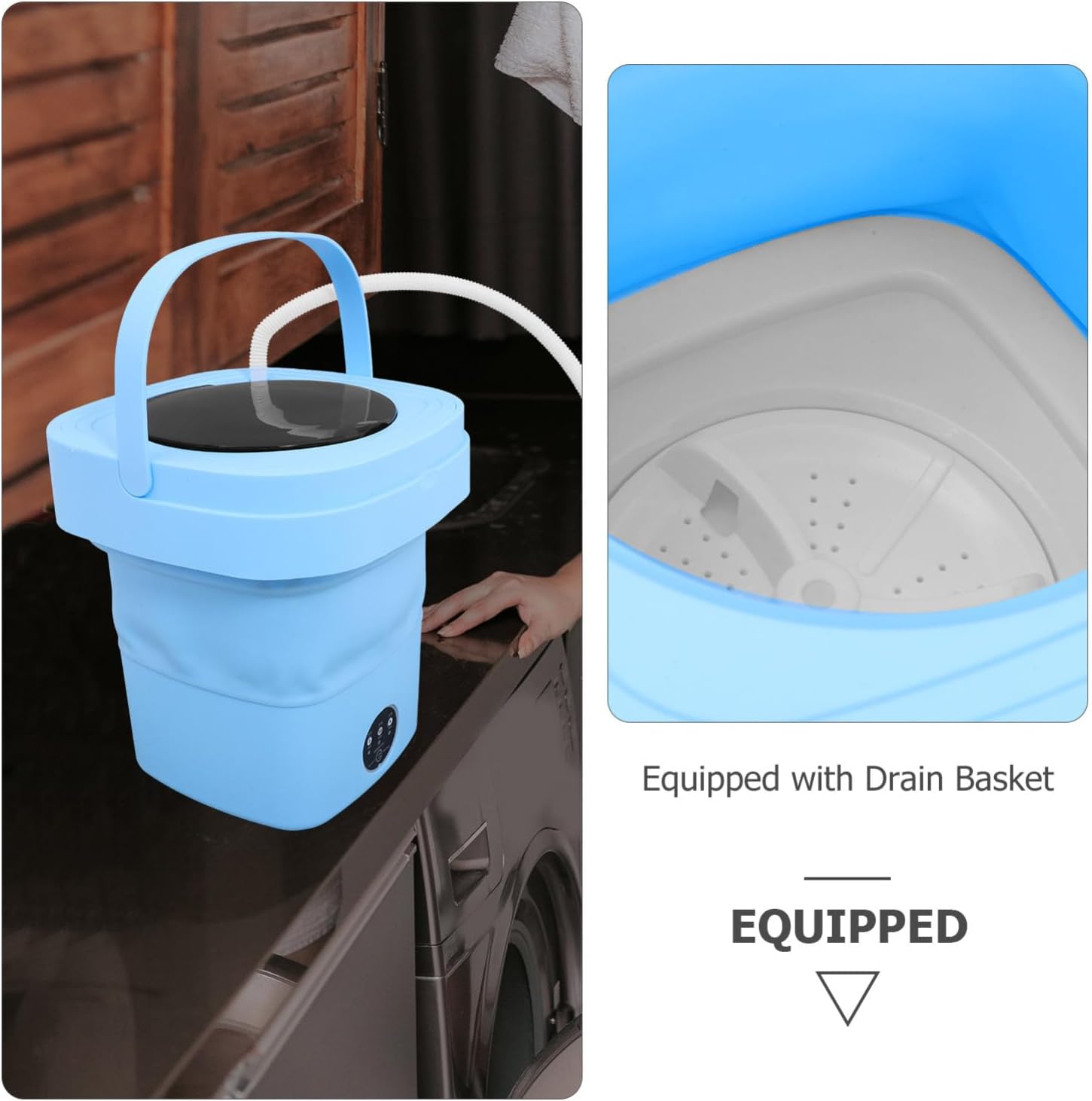 Portable Mini Washing Machine Compact Folding Design Capacity Wash -dry for Travel Dorm and Home Use for