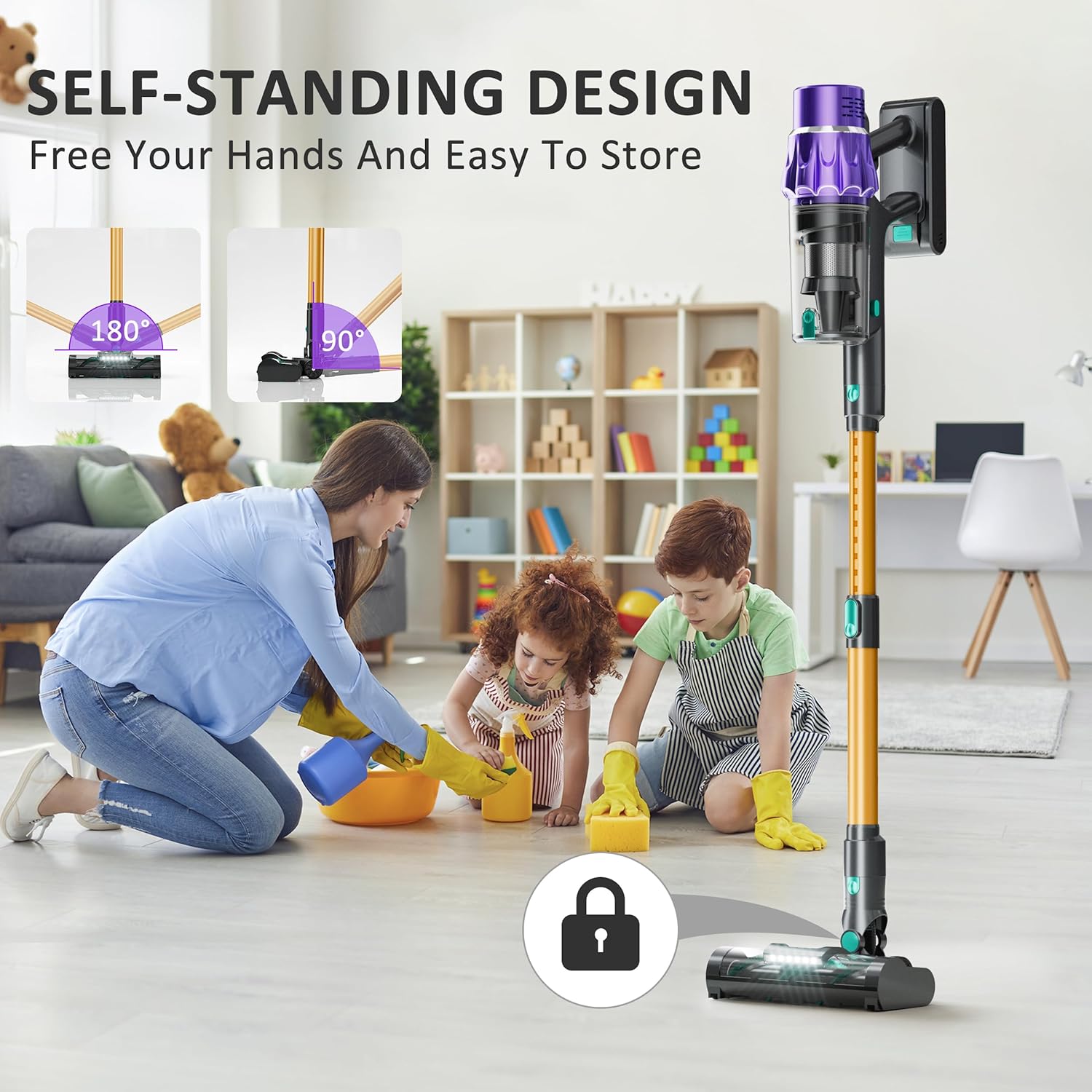 Cordless Vacuum Cleaner, 50KPA/70Mins Vacuum Cleaners for Home with Auto Dust Detection/LED Touch Display, Stick Vacuum Cordless Rechargeable, Pet Vacuum for Pet Hair,Hardwood Floor,Carpet