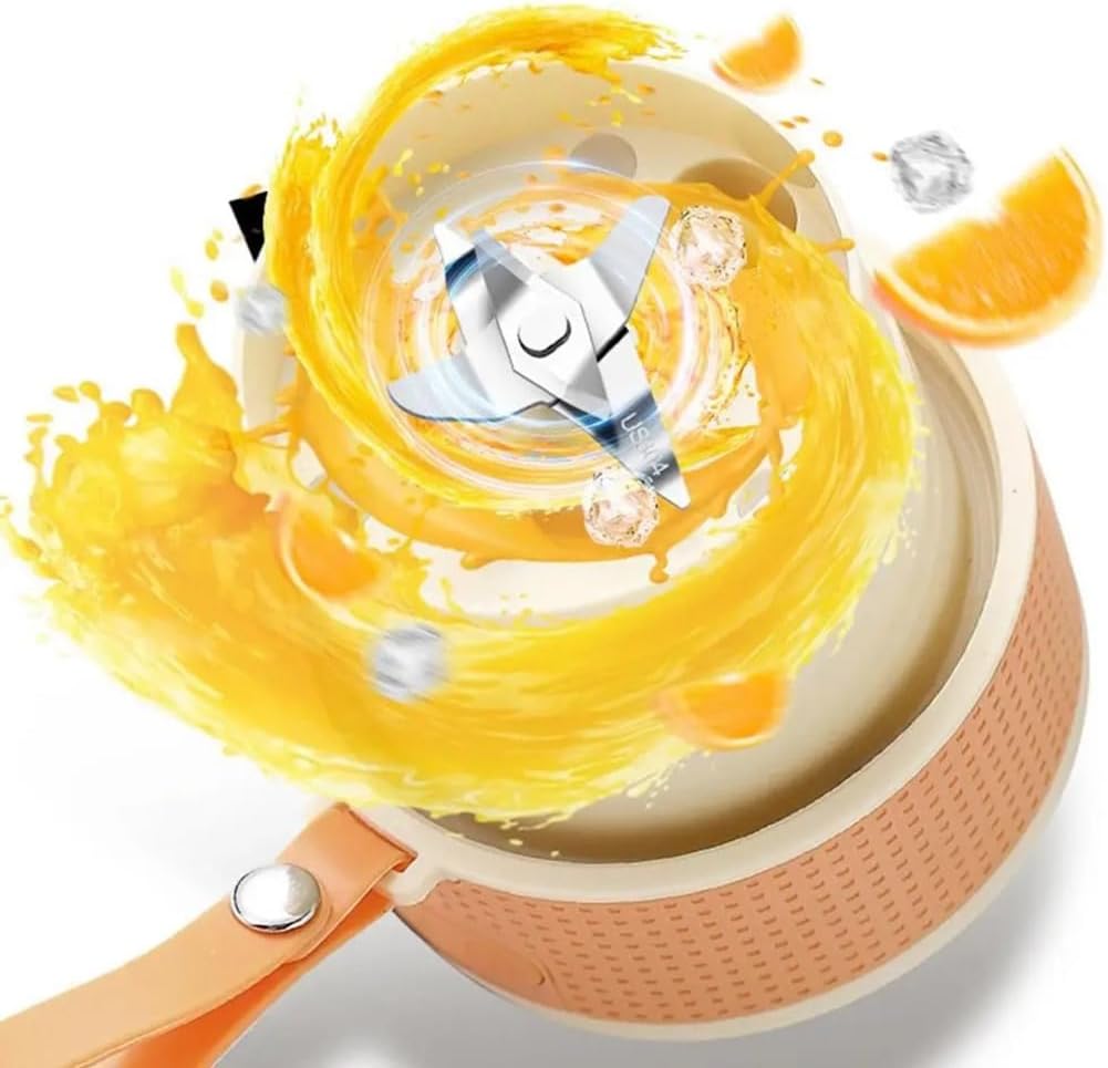 Portable Blender Cup with Ice-Crushing Fruit Veggie Juicer Cup for Home Camping