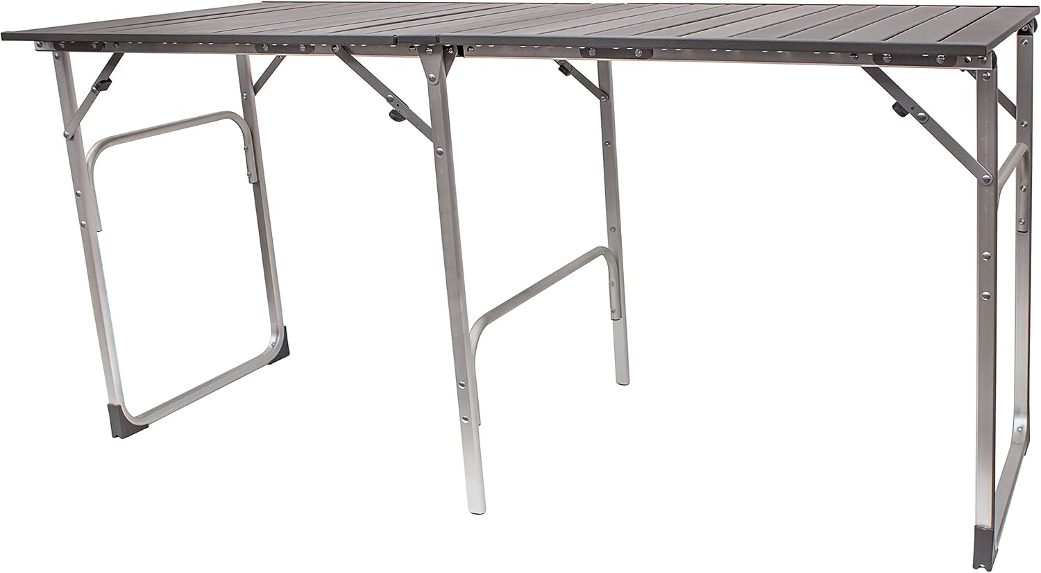 GCI OUTDOOR Slim-Fold Table | Portable Outdoor 4 Person Dining Table, Heat Resistant Aluminum Tabletop, Perfect for Barbecues, Camping, Picnics & Tailgating