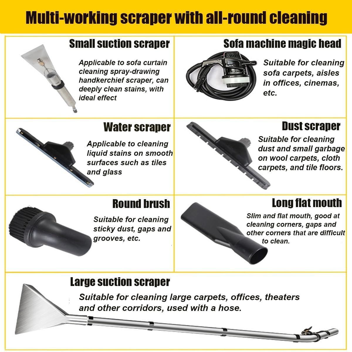 Commercial Carpet Cleaner Machine, Portable Carpet Cleaner Machine, Extractor Vacuum Washing Machine, Heavy Duty Wet Dry Carpets Cleaner Machine for Rugs Couch Curtain Car Detailing Deep Cleaning(40L)