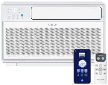 DELLA Smart Inverter Window Air Conditioner Works with Wi-Fi and Alexa, GEO Location, 8000 BTU Ultra Quiet AC Unit Cools up to 350 Sq.Ft., Energy Star Certified, Easy Install Kit