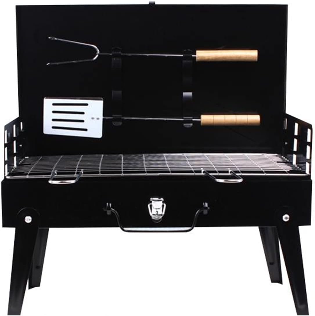 BBQ Grill Outdoor Charcoal Grills, Portable BBQ Grill Folding Charcoal Grill Outdoor Stainless Steel BBQ Grill Camping Cooking Picnic Barbecue Tools