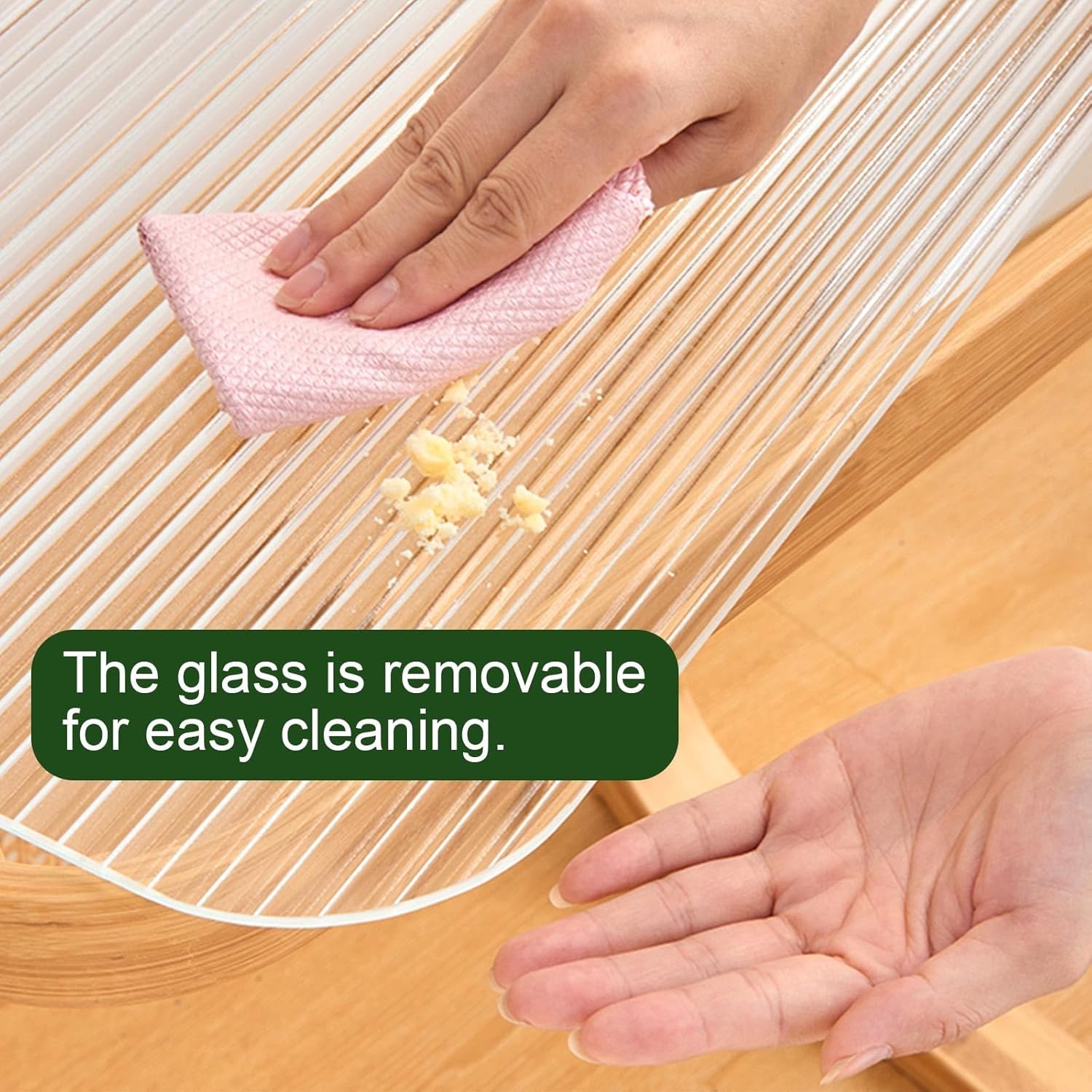 Robot Vacuum Storage Rack Resin Rattan Storage Cabinet C-Shaped End Tables Bamboo Robot Vacuum Stand Cabinet for Living Room, Bedroom, Kitchen, Office, Home, Balcony, Apartment Garage