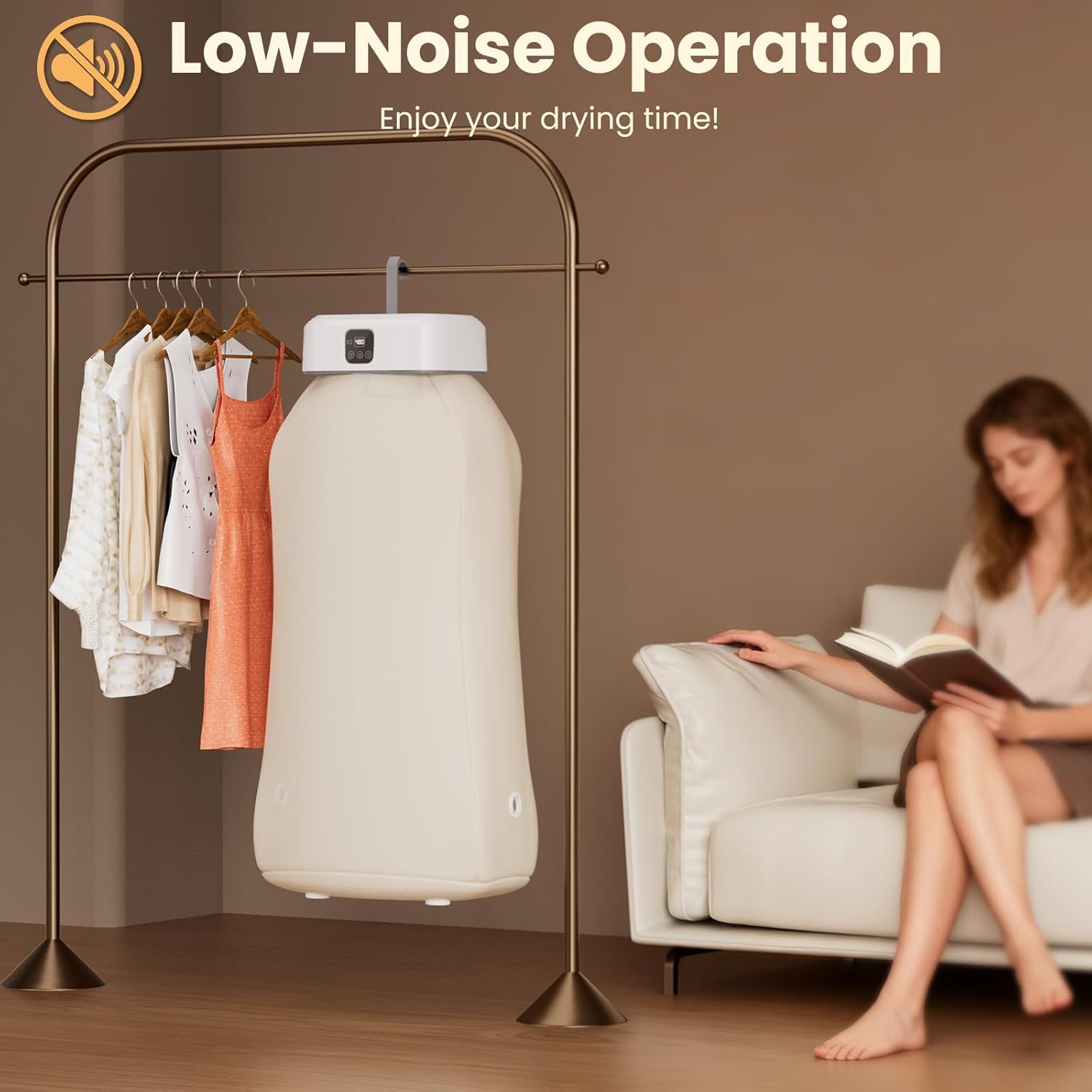 Portable Clothes Dryer, Mini Clothes Dryer, Electric Clothes Dryer, Small Compact Foldable Quick Dryer with Adjustable Timer for Apartment, RV, Travel, Home, Dorms, Includes Dry Bag and Remote Control