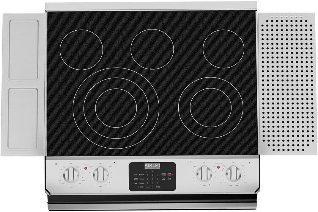 SHARP STR3065HS 30 Inch Smart Rangetop with 4 Cooking Zones, Microwave Drawer Oven, Triple & Double Heater, Warming Zone, Sensor Cook, and Metal Rotary Knobs/Glass Touch Panel