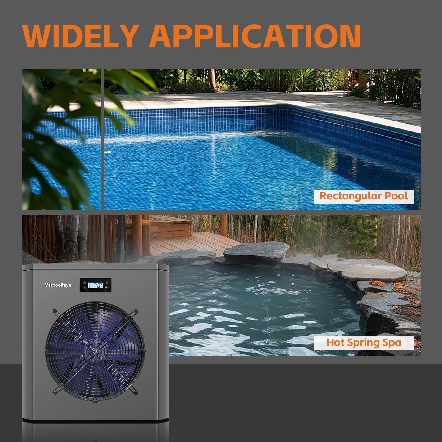 Swimming Pool Heater Pump 16000 BTU Above Ground Pool Heater 5000 Gallon WiFi Control Schedule Heating and Cooling 120V Pool Heater