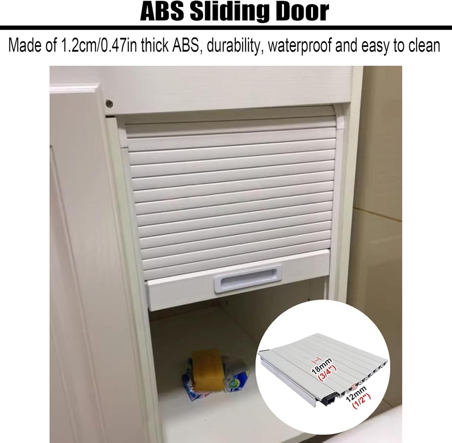 SOBS Tambour Door Kit, Small Roll Up Cabinet Folding Doors for Kitchen/Appliance Garage/Campervan, 20 2224 16 20 28 32 36 40 42 44 Inch Storage Bins Replacement Panle(91.4x76.2cm/36x30in)