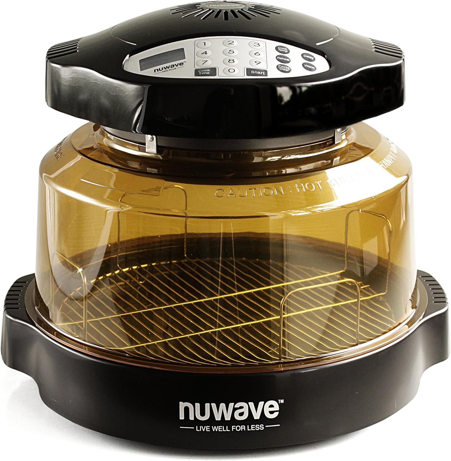 NuWave Oven Pro Plus 20602 Black Upgraded Shatter Resistant Dome with Extender Ring and Baking Pan