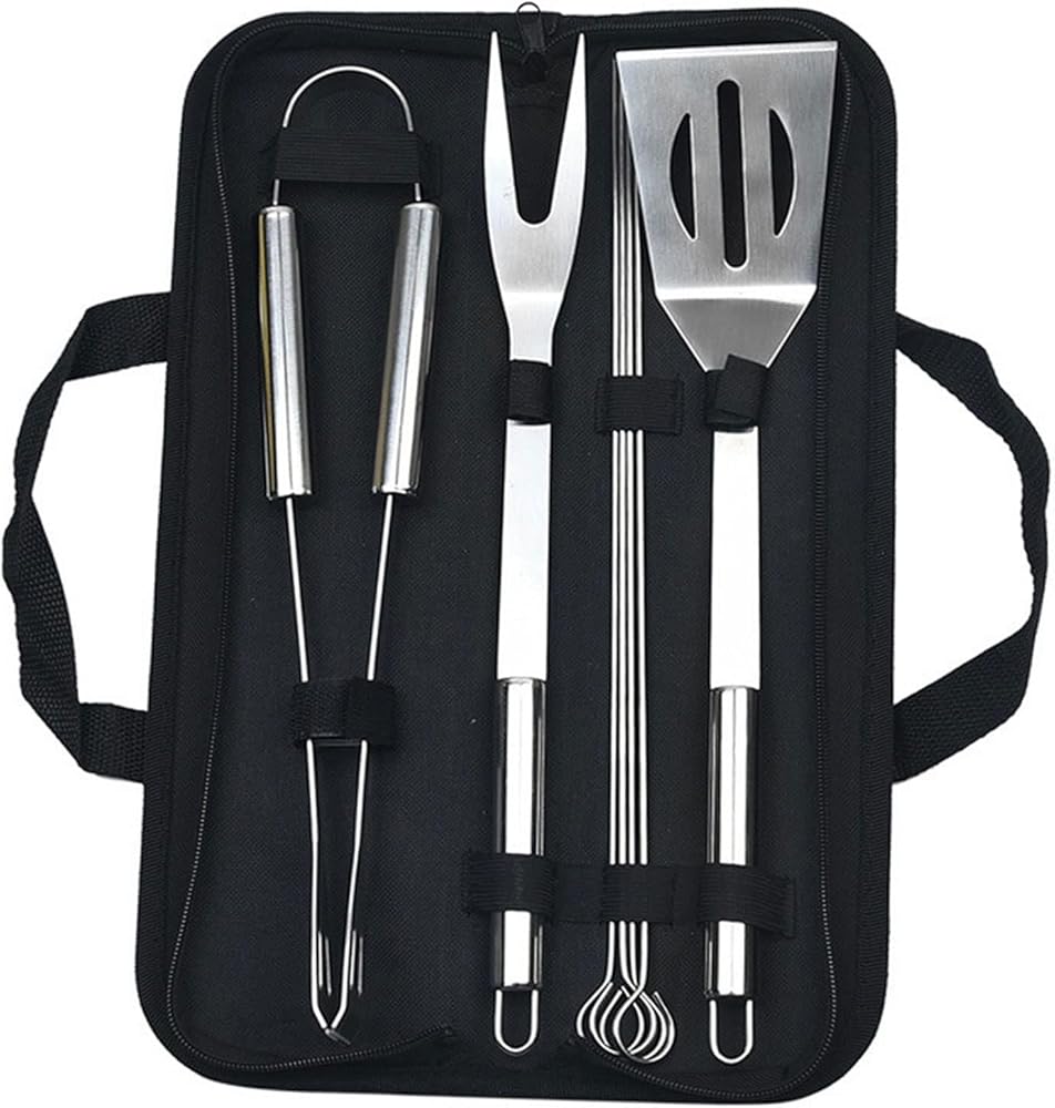 Stainless Steel BBQ Tool Set,8-Piece Set of Outdoor BBQ Accessories,Cooking Tools with Storage Bag,Rust-Proof and Heat-Resistant