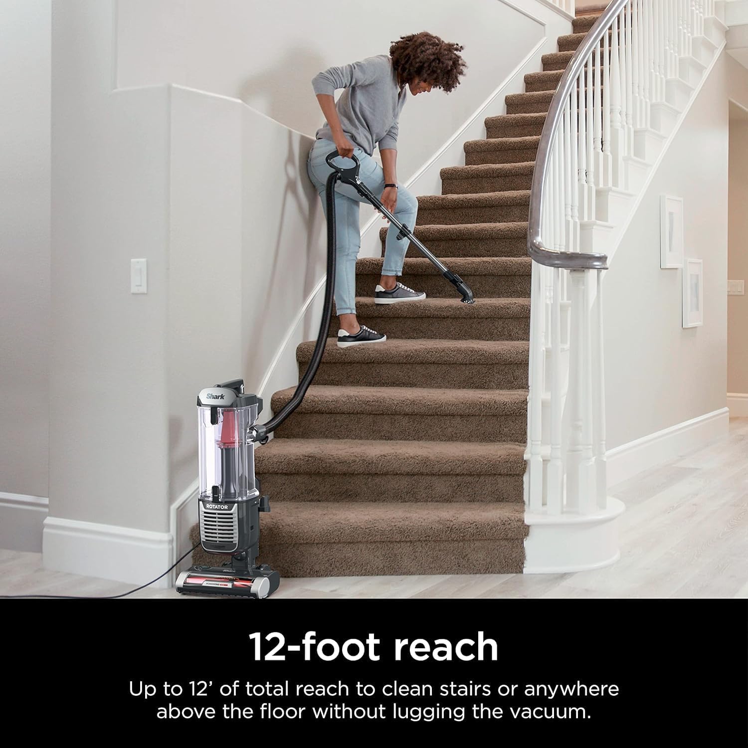 Shark ZU102 Rotator Pet Upright Vacuum with PowerFins HairPro & Odor Neutralizer Technology, Grey (Renewed)
