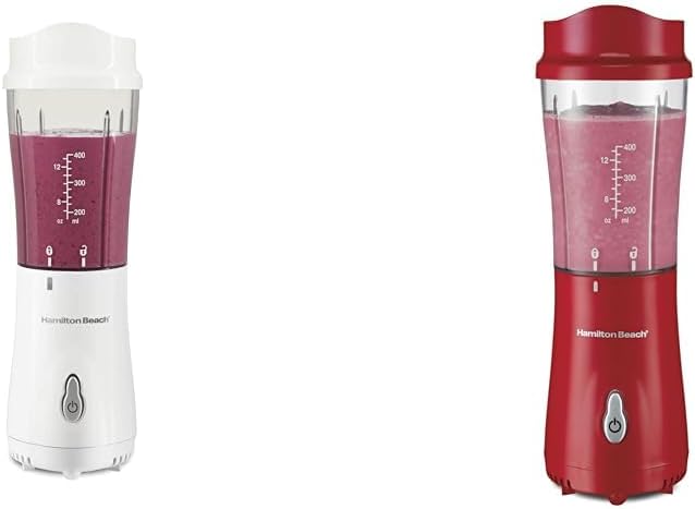 Hamilton Beach Portable Blender for Shakes and Smoothies with 14 Oz BPA Free Travel Cup and Lid & Portable Blender for Shakes and Smoothies with 14 Oz BPA Free Travel Cup and Lid