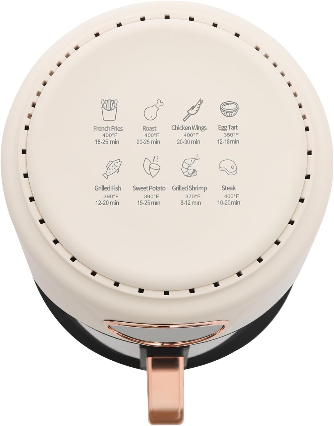 3.8Qt Air Fryer with Viewing Window, 8 Preset Modes, Non-Stick and Dishwasher-Safe Basket, 1200W Kitchen Air Fryer for Grill, Bake, Roast, Fry (White)